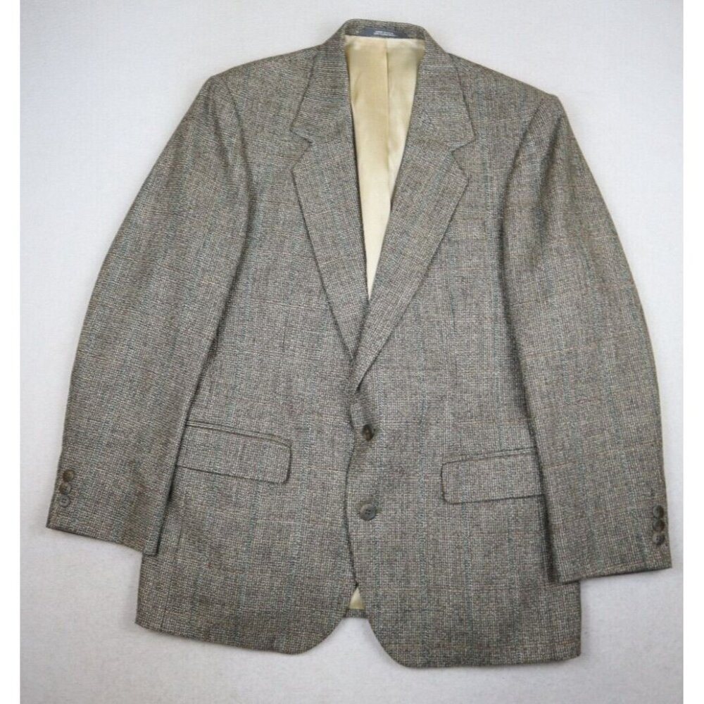 Haggar Gallery - Men's Beige Plaid Blazer Jacket Sport Coat - Size 42